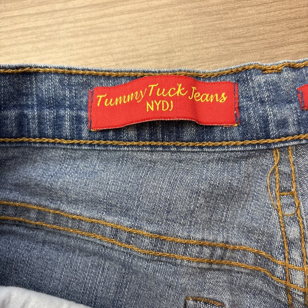 NYDJ Women's Blue Jeans Size 14 With Crystals On Front Pockets And Legs. - Picture 6 of 14